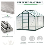 Serre 6' x 8' panneaux jumeaux transparents et cadre vert appuyez pour sélectionner
