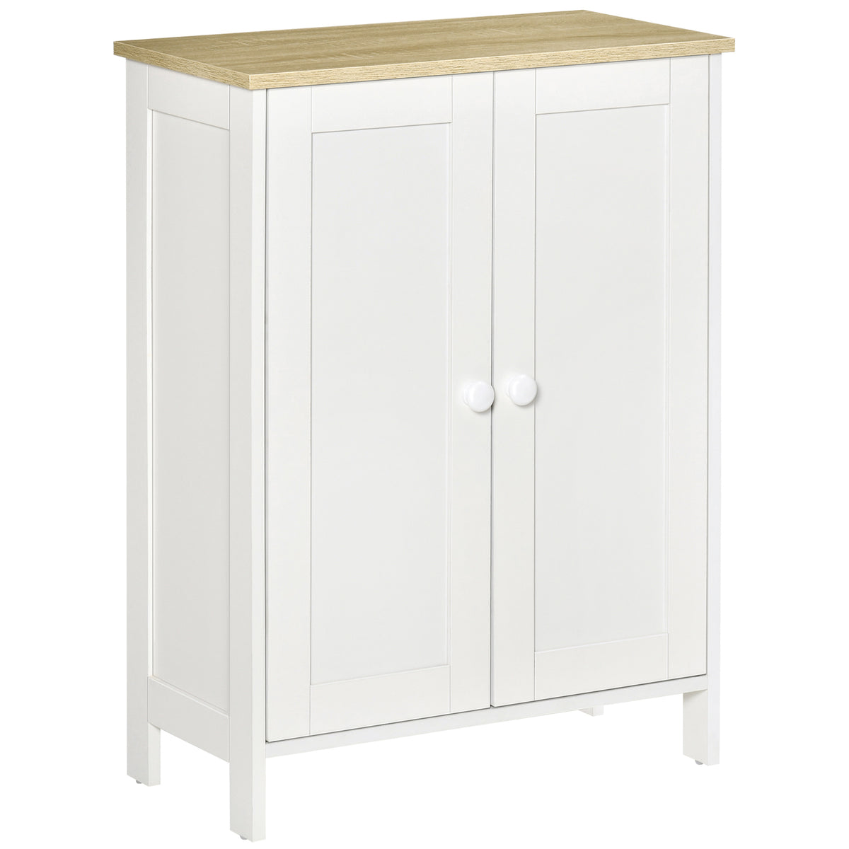 Storage Cabinet with Doors, Cupboard Organization with 2 Adjustable Shelves