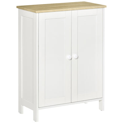 Storage Cabinet with Doors, Cupboard Organization with 2 Adjustable Shelves
