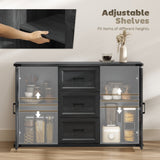 Sideboard with 3 Drawers and 2 Doors, 47