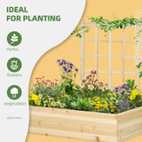 Wood Planter Box with Trellis for Climbing Plants, 43
