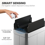14.5 Gal (55 L) Sensor Can, Fingerprint-Proof Stainless Steel