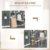 Computer Desk with Storage Sheves and Foldable Tabletop, Writing Desk for Home Office and Study