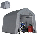 8' x 6' Carport with Sidewalls and Roll-up Door, Outdoor Storage Shelter for Motorcycle and Car