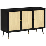 Kitchen Sideboard Cabinet, Boho Storage Cabinet with Shelves, Wood Legs