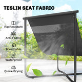 Outdoor Patio Chair, Breathable Wide Seat, Steel Frame