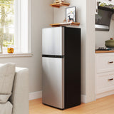 Double Door Mini Fridge with Freezer, 4.6 Cu.Ft Small Refrigerator with Thermostat, Shelves