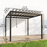 9.5 x 10 ft Louvered Pergola with PC Roof