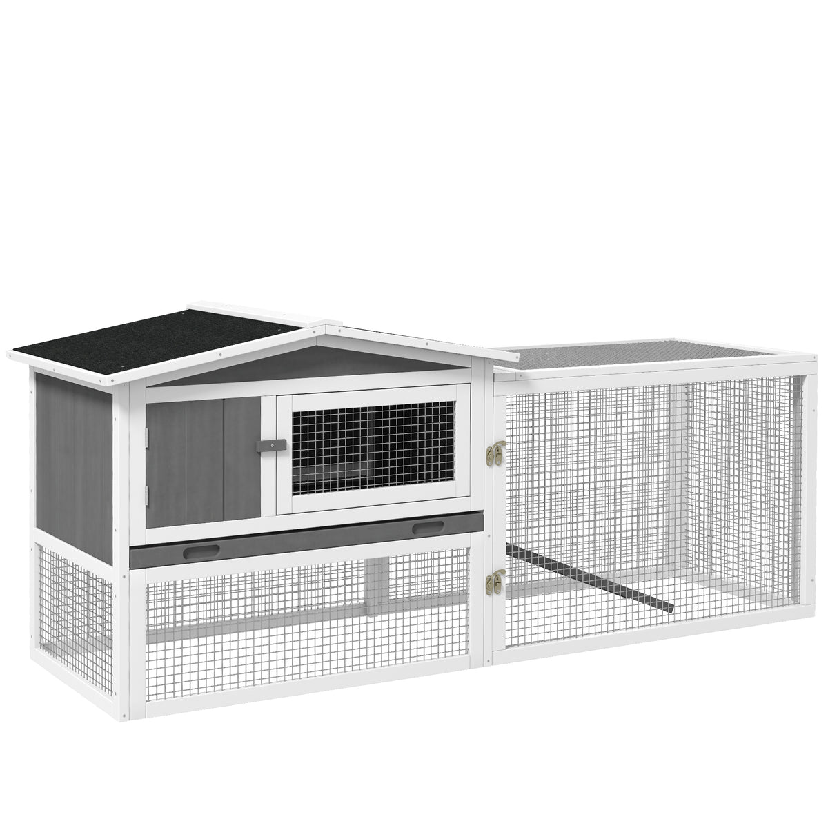 Wooden Rabbit Hutch Guinea Pig House with Removable Tray
