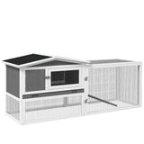 Wooden Rabbit Hutch Guinea Pig House with Removable Tray