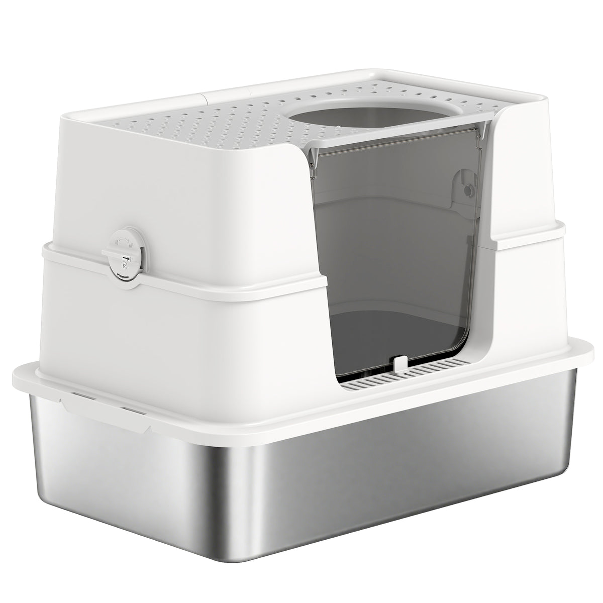 XL Stainless Steel Litter Box w/ 100° Flip Top