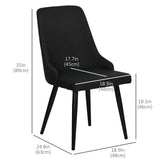 Modern Dining Chair Set of 2, Fabric Upholstered Side Chairs for Kitchen Living Room with Metal Legs