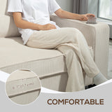 Canapé trois places, Causeuse en tissu avec coussin à ressort et porte-tasses pour salon