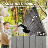 Outdoor Storage Box Large Capacity Deck Box with Lockable Lid Gas Struts for Patio Garden 125.5 gal Grey