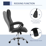 High Back Office Chair, Height Adjustable Computer Desk Chair with Swivel Wheels and Tilt Function