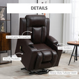 Electric Power Lift Chair, PU Leather Recliner Sofa with Footrest