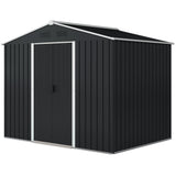 8' x 6' Outdoor Storage Shed, Metal Garden Tool Storage House with Lockable Sliding Doors and Vents