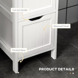 Narrow Bathroom Cabinet with 3 Drawers and 2 Tier Shelf, Tall Cupboard Freestanding Linen Tower