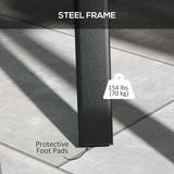 Rectangle Patio Dining Table for 4 People with Steel Legs, Metal Tabletop for Garden