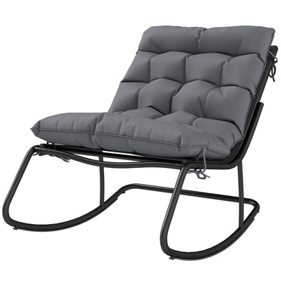 Outdoor Rocking Chair, Oversized Rocking Patio Chair with 25