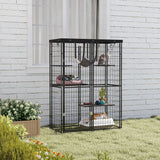 Cage pour chat en métal avec couverture imperméable, 4 plateformes, coussins lavables pour 1-3 chatons, 46,5
