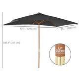 Parasol de patio en bois 7' x 10'
