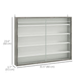 7-Tier Display Cabinet, Shot Glass Display Case, Glass Curio Cabinet with 2 Glass Doors and 6 Adjustable Shelves