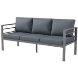 Aluminum Garden Sofa, 3-Person Outdoor Couch