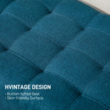 Pouf de rangement, banc de bout de lit en tissu lin avec rangement capitonné pour chambre à coucher
