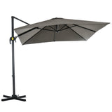 8' x 8' Square Patio Hanging Offset Umbrella with 360° Rotation