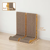 2PCS Cat Scratching Board L Shape Cat Scratcher Cat Scratching Pad with 3 Toy Balls