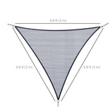Voile d'ombrage de soleil canopée triangle 10' Abri de pelouse patio extérieur avec protection UV et sac de transport