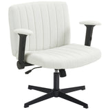 Criss Cross Chair with Flip-up Armrests, Wide Office Chair with Adjustable Height, No Wheels