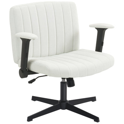 Criss Cross Chair with Flip-up Armrests, Wide Office Chair with Adjustable Height, No Wheels