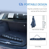 Beach Umbrella, 6.5' Easy-Assembly Sun-Shade Shelter with Sandbags and Carry Bag