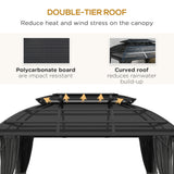 13' x 10' Patio Gazebo, Double Roof Outdoor Gazebo Canopy Shelter with Curtains and Aluminium Frame for Garden