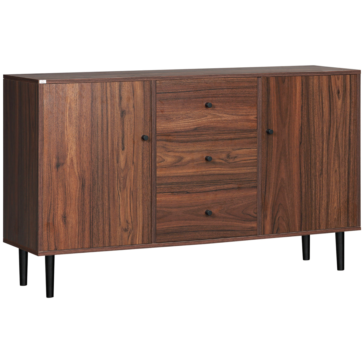 Kitchen Storage Sideboard, Buffet Cabinet with 2 Cupboard, 3 Drawers and Adjustable Shelves for Living Room