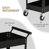 Rolling Tool Cart, 2 Tier Mobile Service Utility Cart with Wheels
