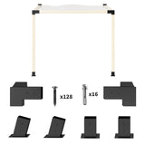 Pergola Kit, 15° Slanted Pergola Bracket Kit with 3-Way Brackets, Wall Mounts for 3.6