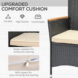 7 Pieces Outdoor Dining Set for 6, PE Wicker Rattan Patio Furniture Set with High-Back Armchairs, Glass Table Top
