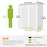 Outdoor 4.4' x 2.3' Plastic Storage Shed with Lockable Doors and Foldable Shelves, Wood-Effect Garden Shed
