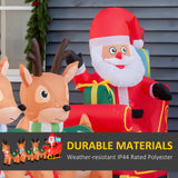 4.5ft Christmas Decoration with Santa Claus on Sleigh and 3 Deer Inflatable Santa Decor Built-in LED Lights Blow UP Decoration for Holiday Yard