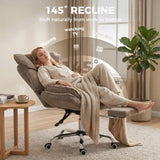 Big and Tall Office Chair Footrest Executive Desk Chair High Back Snowflake Velvet Reclining