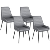 Chaises de cuisine rembourrées, lot de 2 chaises de salle à manger modernes avec capitonnage en losange et pieds en acier pour salle à manger