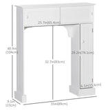 Meuble de rangement WC moderne, Meuble de salle de bain WC avec 2 portes coulissantes, 3 étagères réglables
