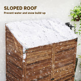 Outdoor Storage Cabinet, Wooden Garden Storage Shed with Double Doors and Shelves for Garden Porch Deck