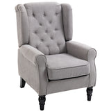 Fauteuil d'appoint en tissu, fauteuil à oreilles avec pieds en bois