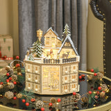 Wooden Christmas Advent Calendar, Lighted 24 Days Countdown to Christmas Table Decoration with Drawers for Kids and Adults