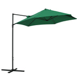 8.5FT Offset Patio Umbrella with 360° Rotation, Outdoor Cantilever Roma Parasol Hanging Sun Shade Canopy Shelter with Cross Base
