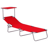 Outdoor Lounge Chair, Adjustable Folding Chaise Lounge